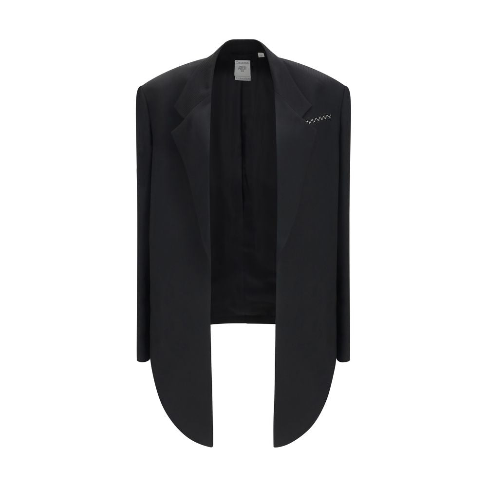Calvin Klein Schwarze Viskose-Jacke in voller Länge-1
