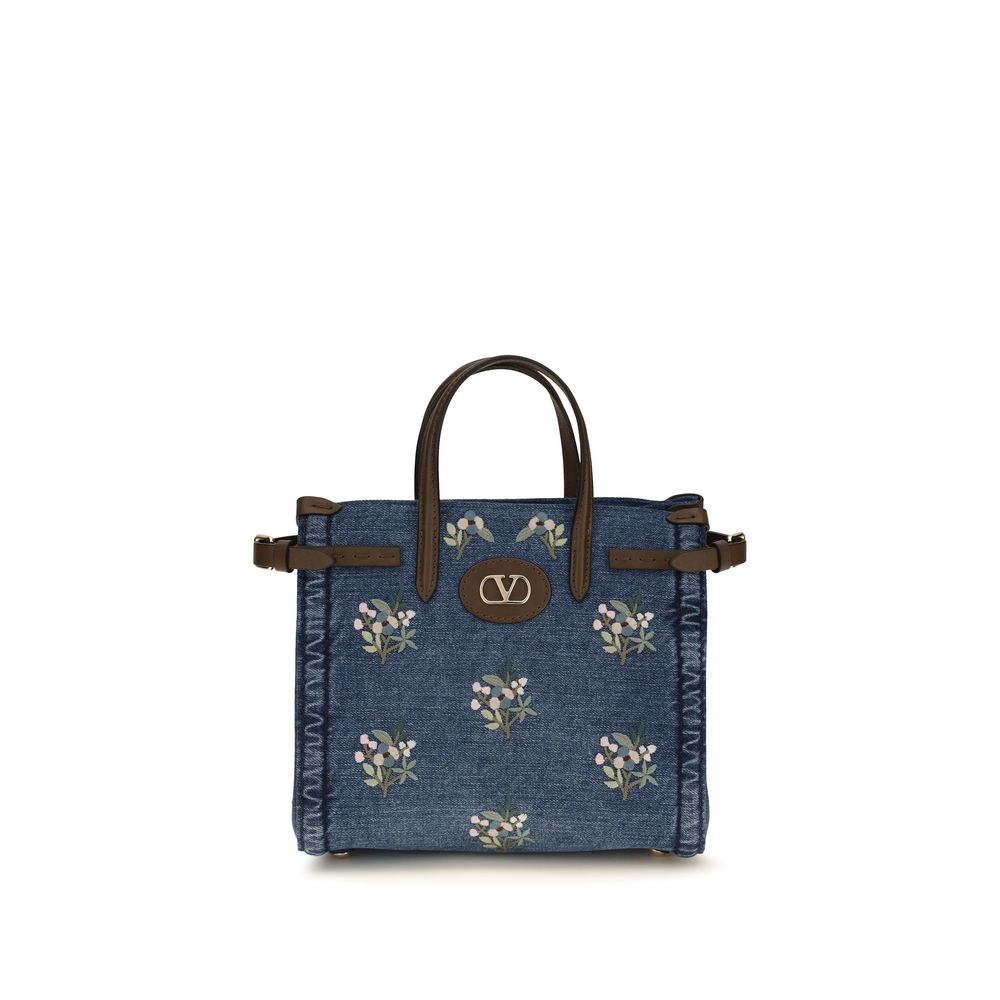 Valentino Garavani Blaue Baumwoll-Handtasche-1