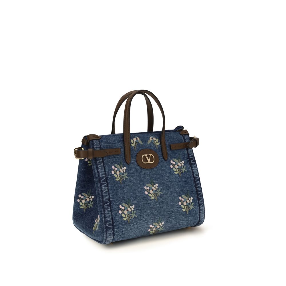 Valentino Garavani Blaue Baumwoll-Handtasche-2