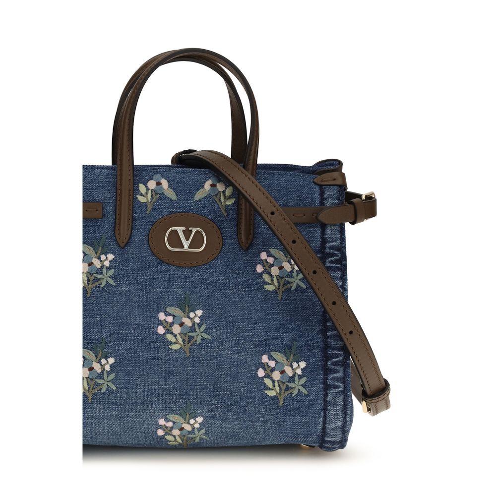 Valentino Garavani Blaue Baumwoll-Handtasche-4