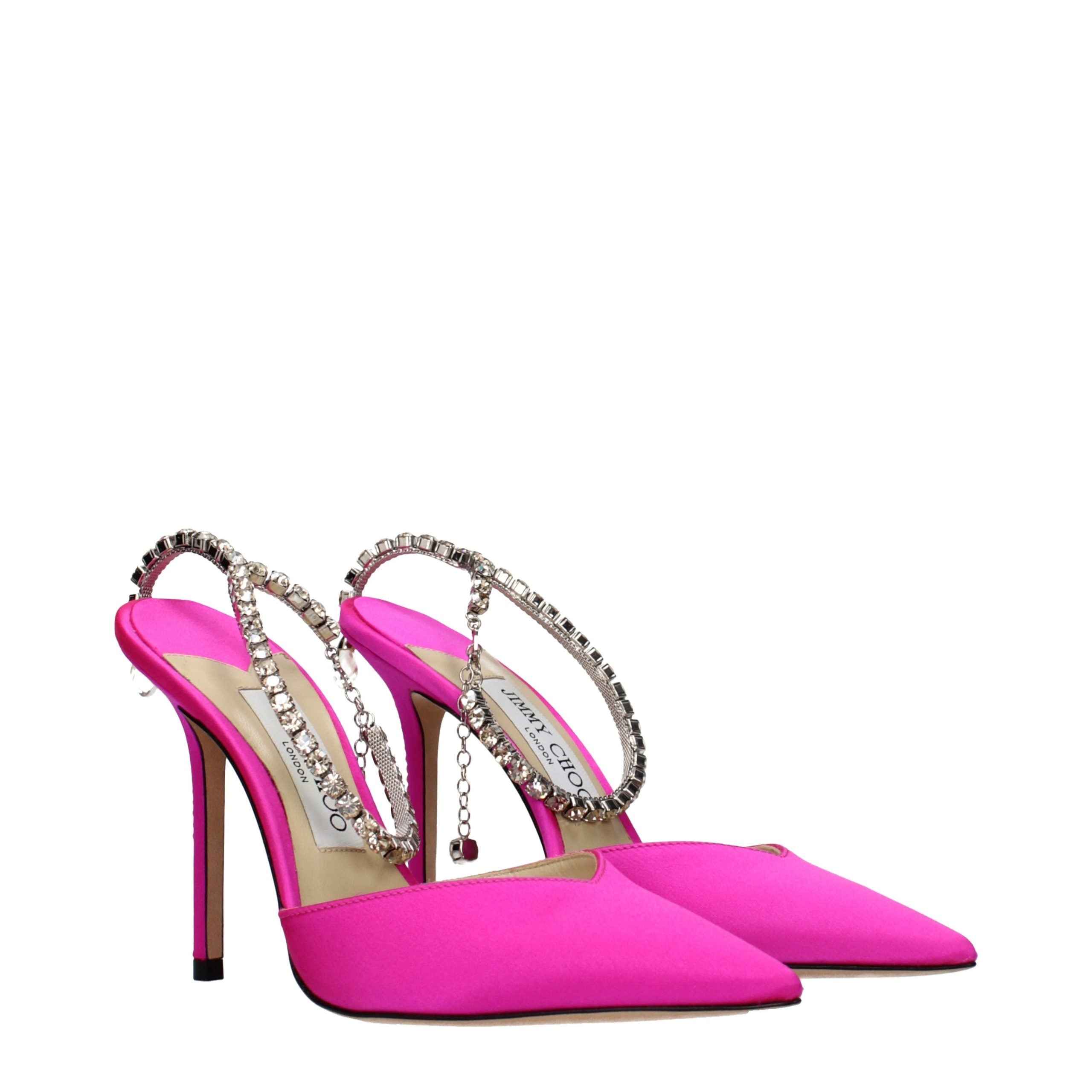 Jimmy Choo Pink Satin Stiletto Heel Sandals-2