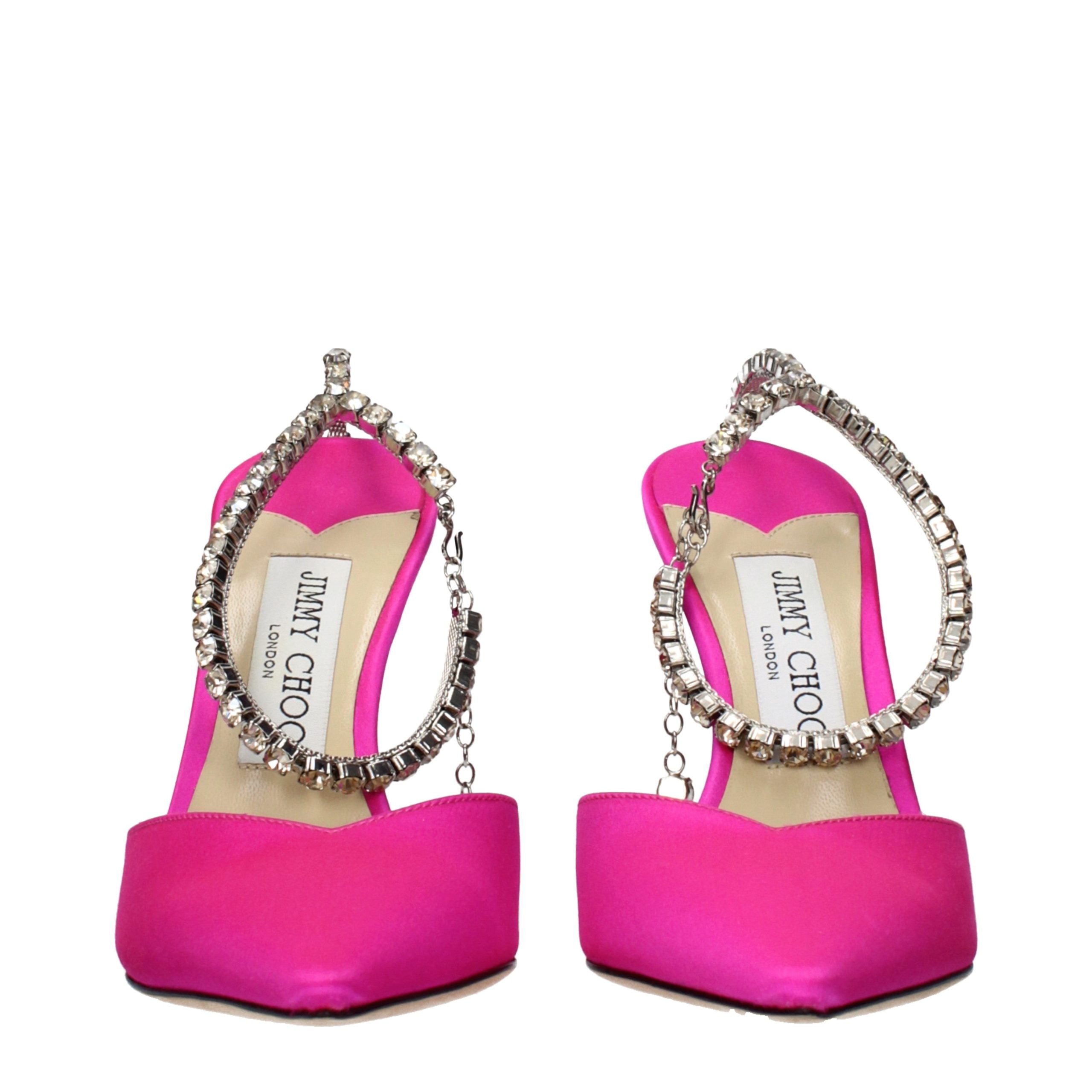 Jimmy Choo Pink Satin Stiletto Heel Sandals-3