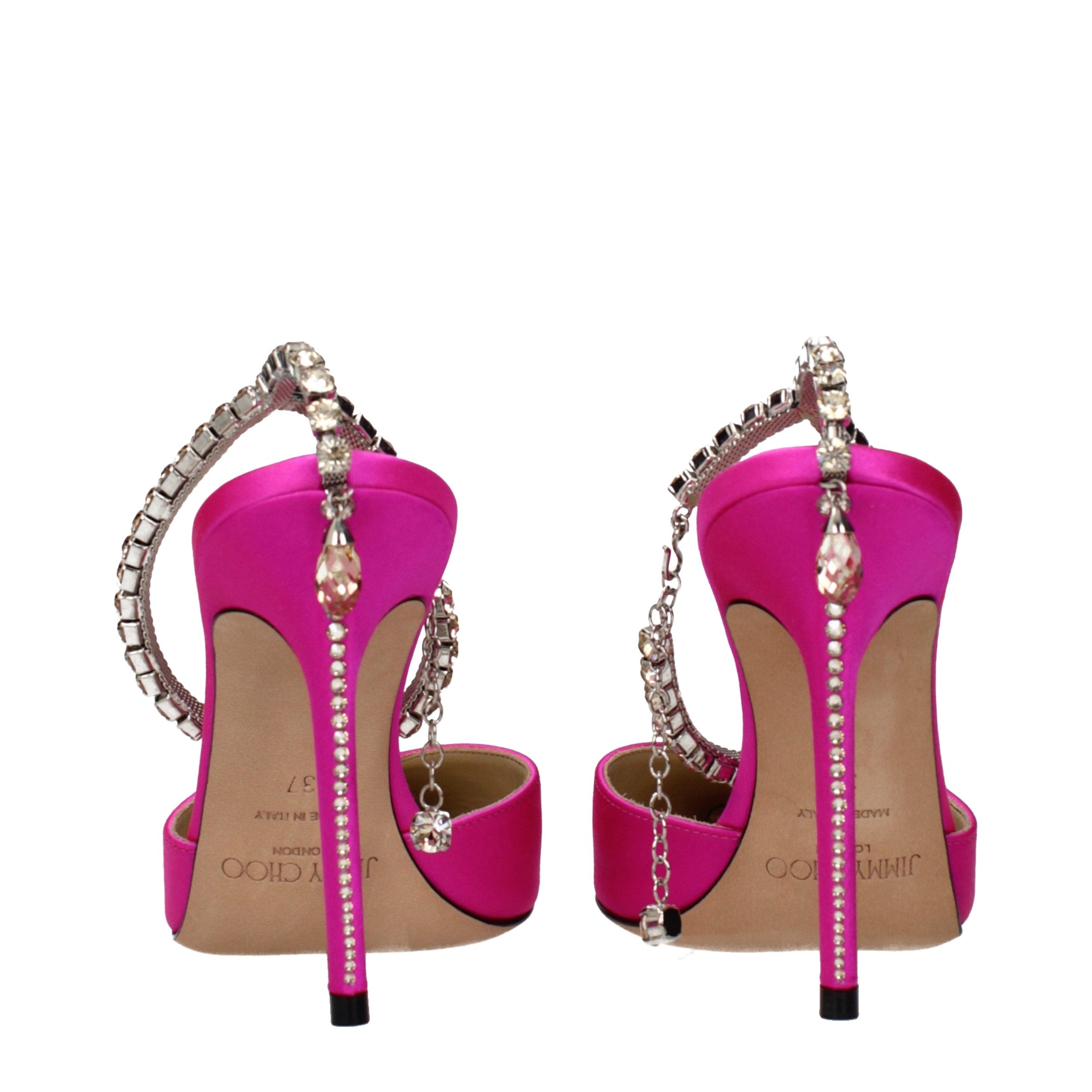 Jimmy Choo Pink Satin Stiletto Heel Sandals-5