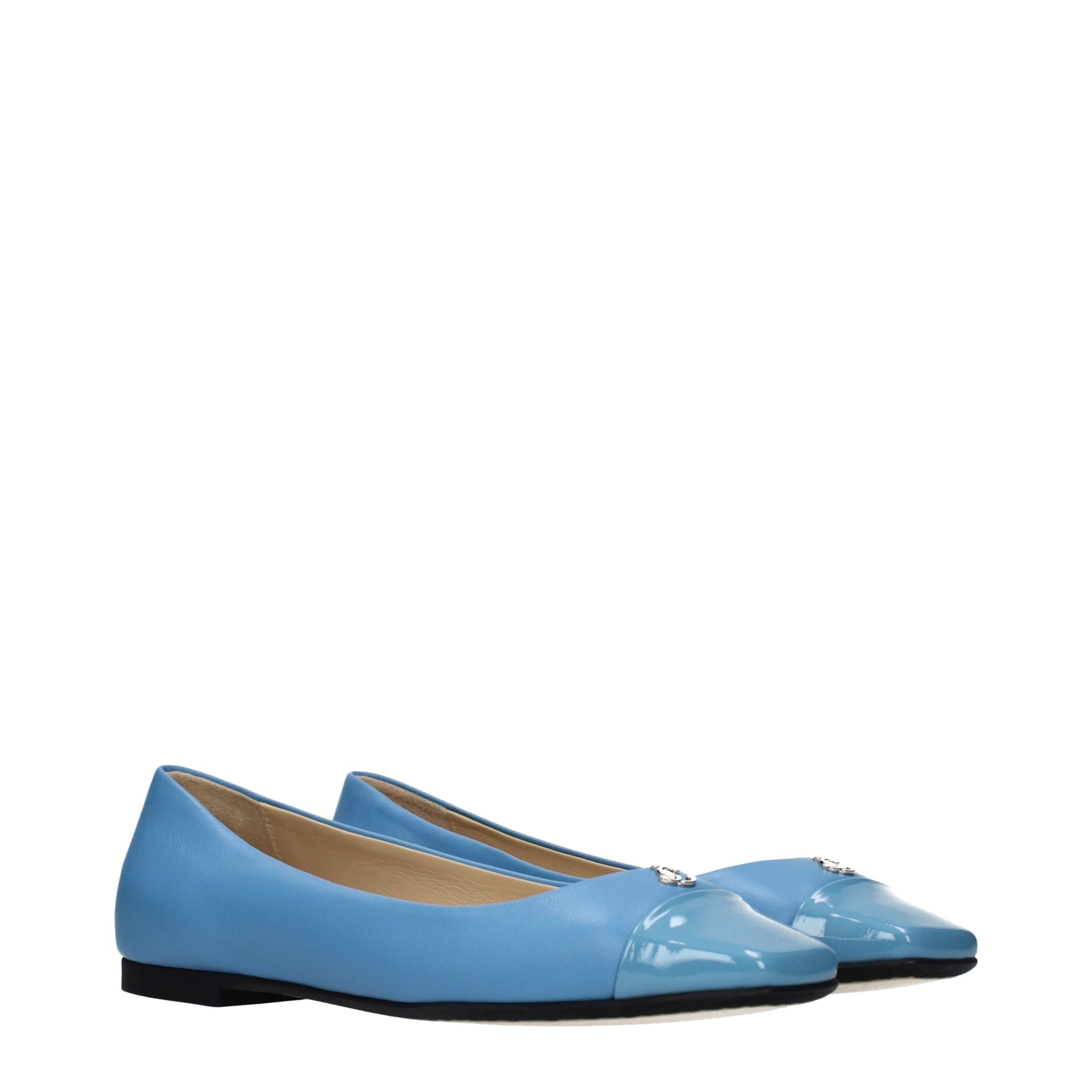 Jimmy Choo Hellblaue Ballerinas aus Leder-4