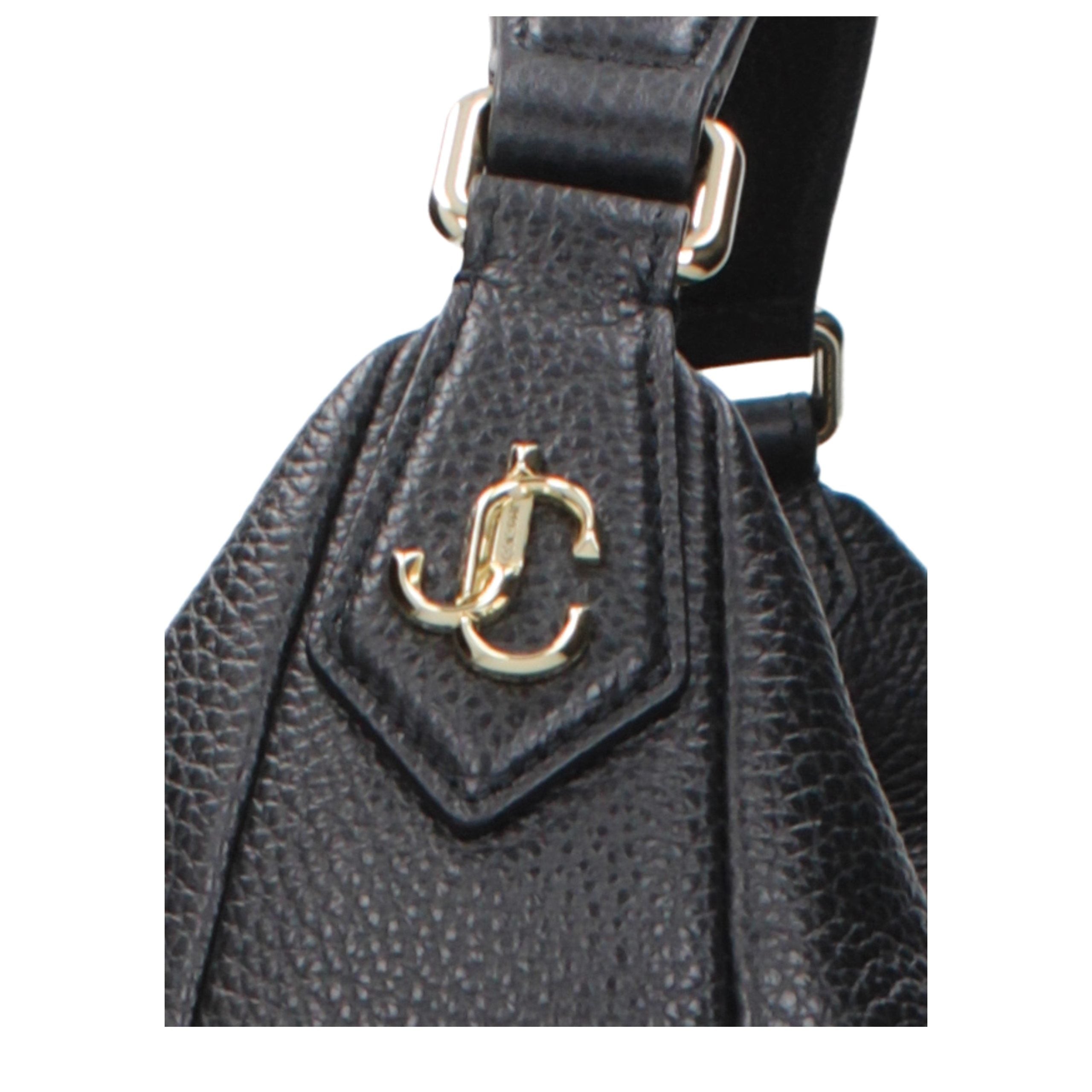 Jimmy Choo Schwarze Leder Umhängetasche-4