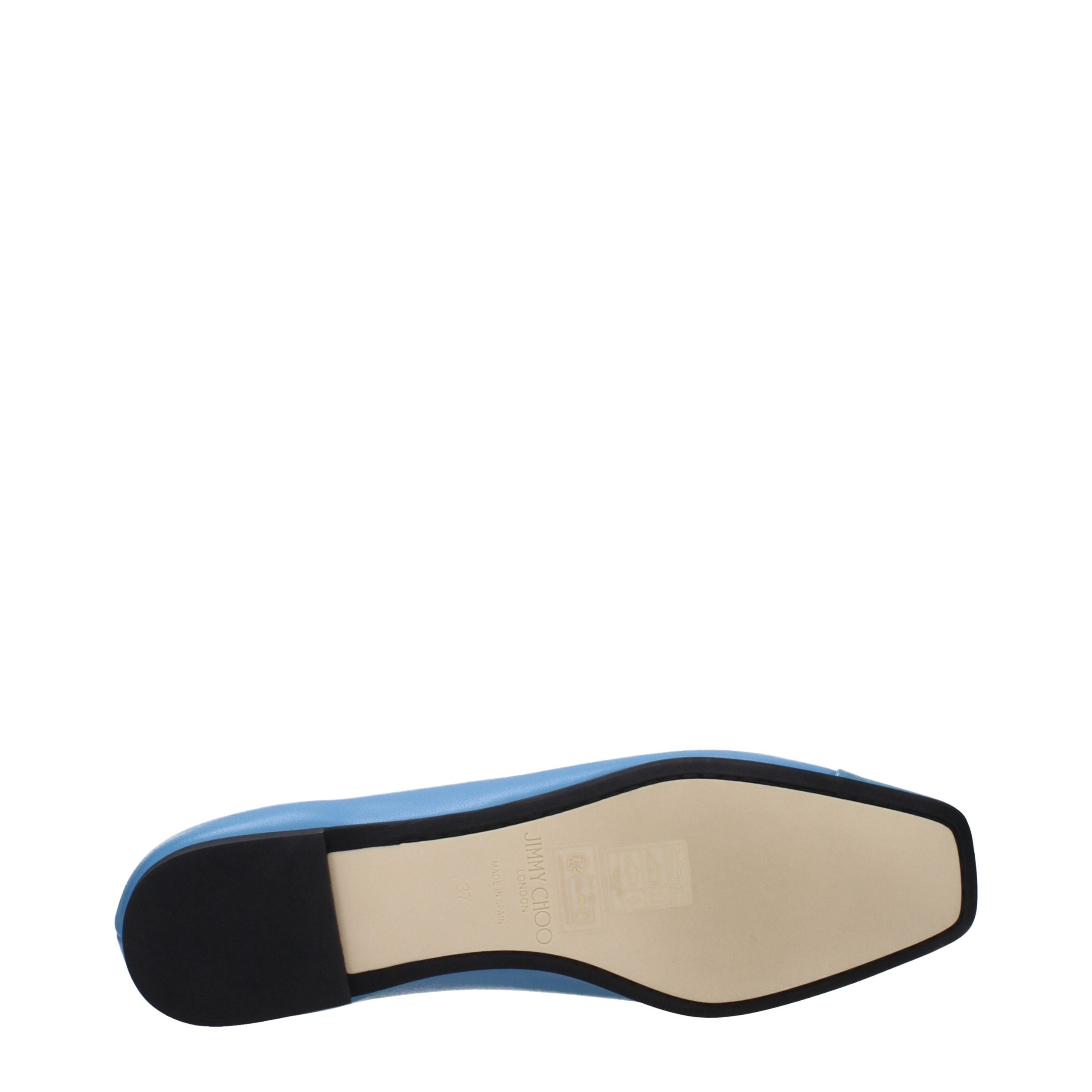 Jimmy Choo Hellblaue Ballerinas aus Leder-5