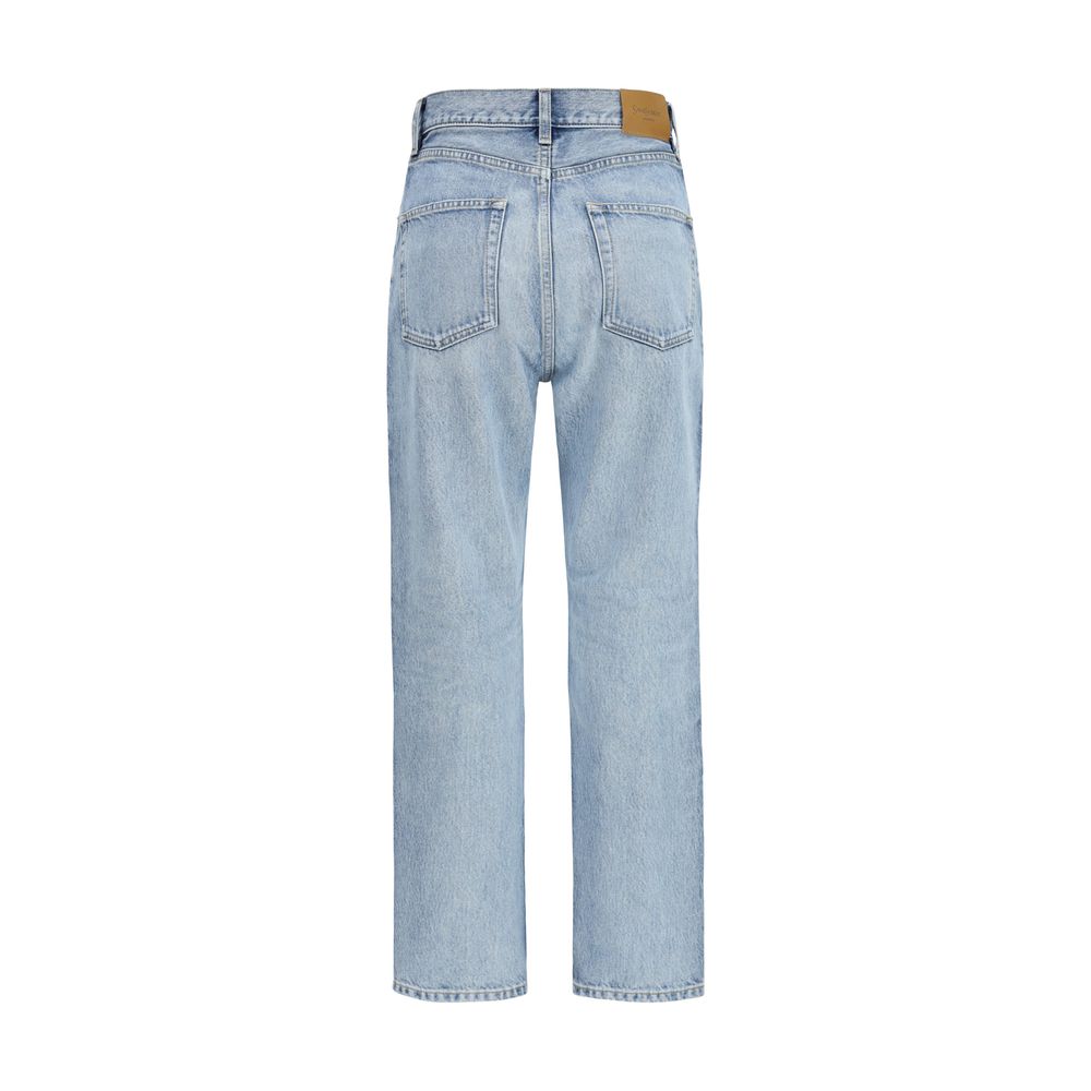 Saint Laurent Blaue Cropped Jeans aus Baumwolle-2