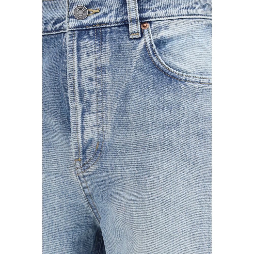 Saint Laurent Blaue Cropped Jeans aus Baumwolle-3