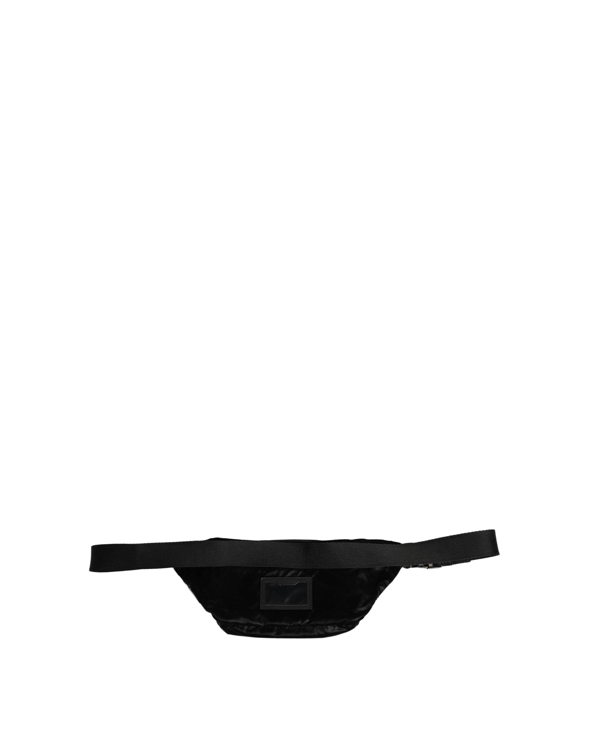 Dolce & Gabbana Schwarze Nylon Bauchtasche mit Messingplakette für Herren-5