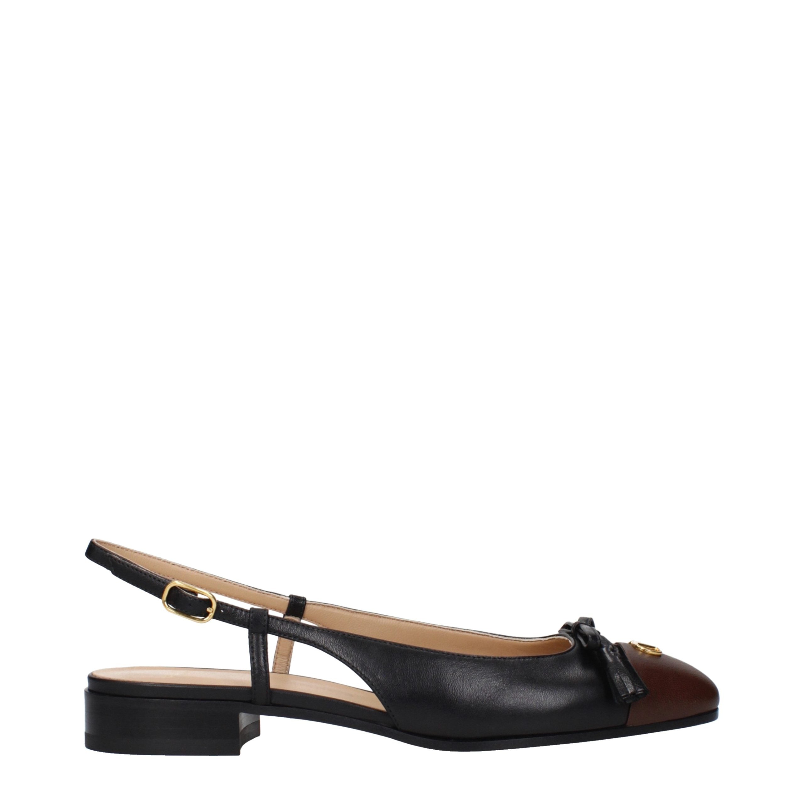 Valentino Garavani Schwarze Ballerinas aus Leder-1