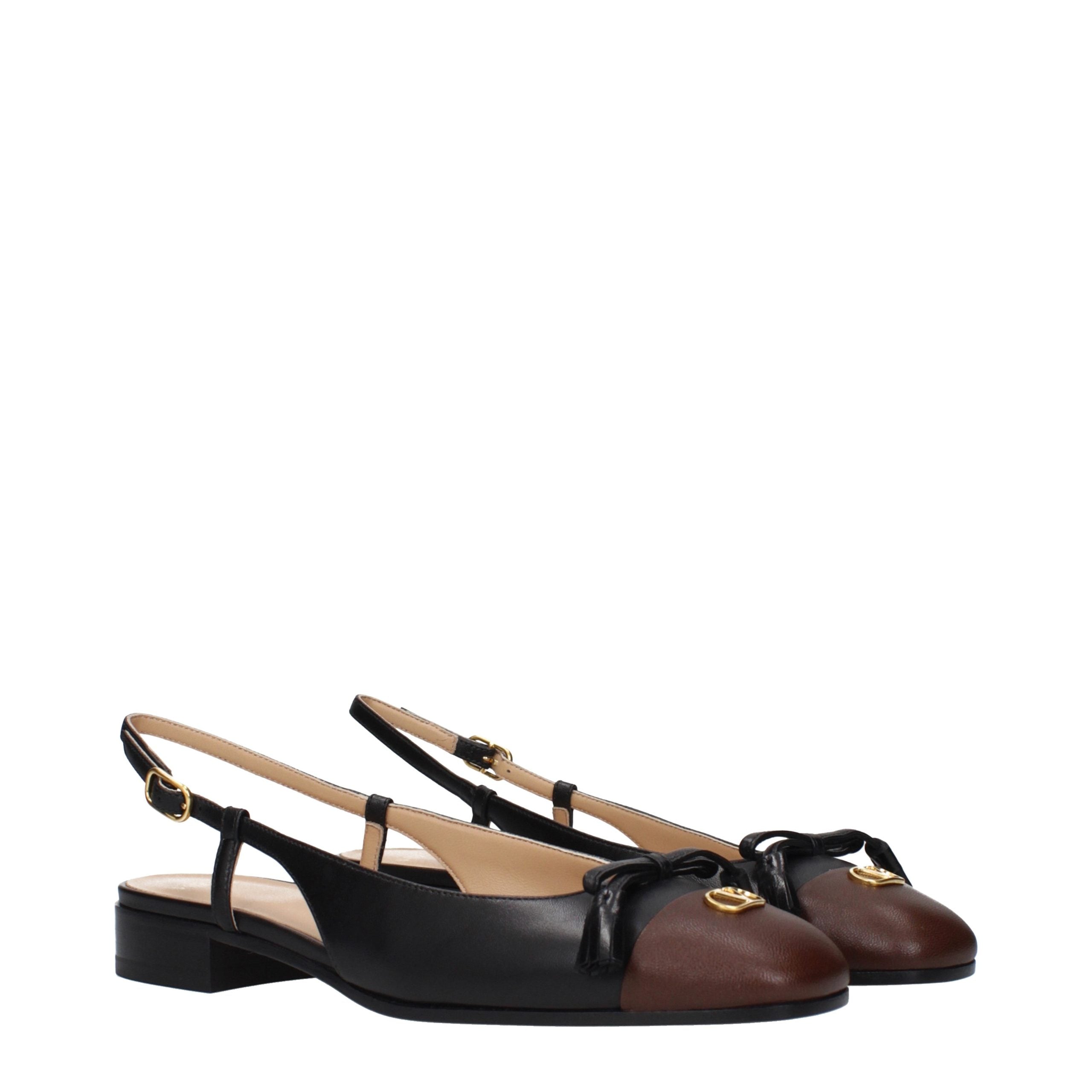 Valentino Garavani Schwarze Ballerinas aus Leder-2