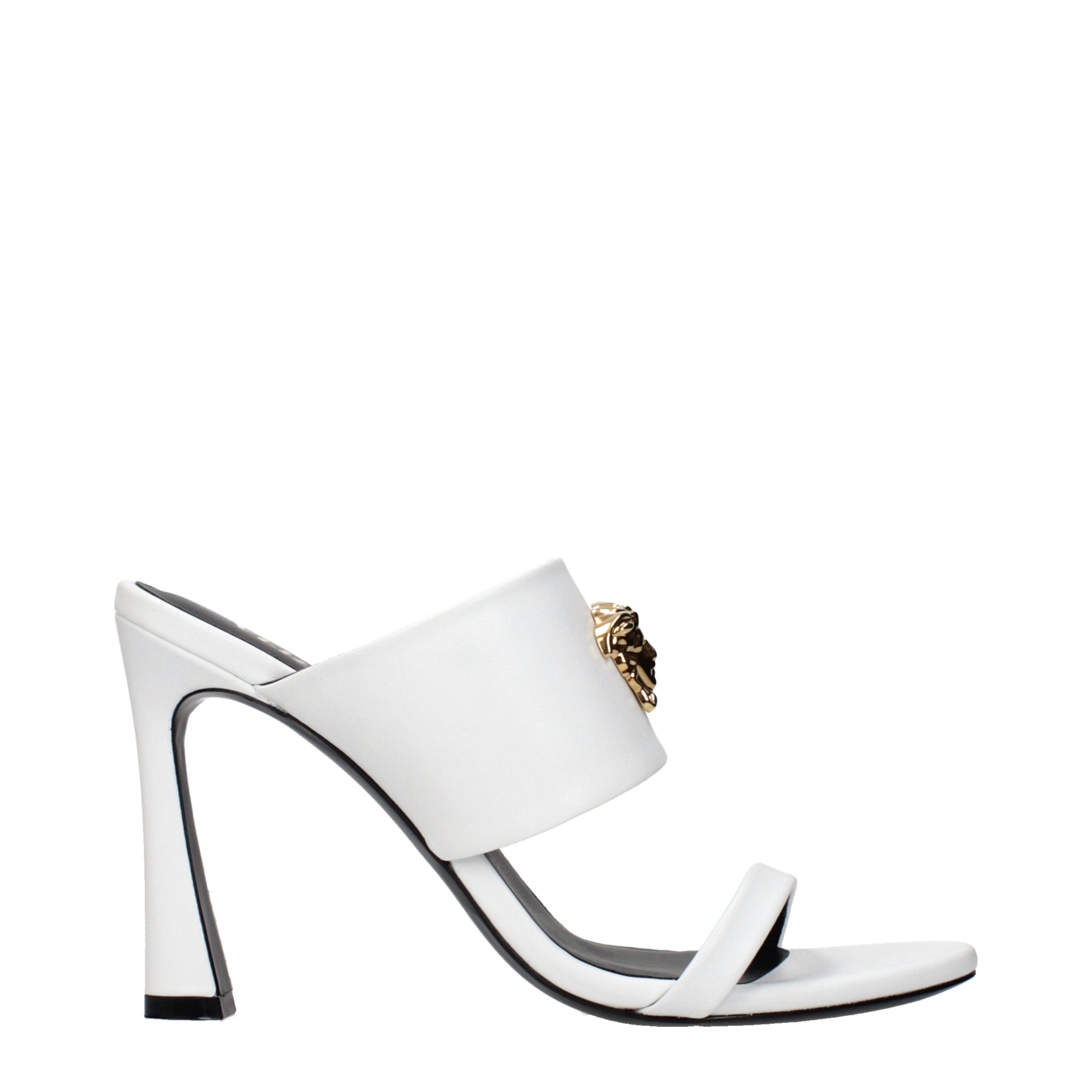 Versace Weiße Leder-Stiletto-Sandalen