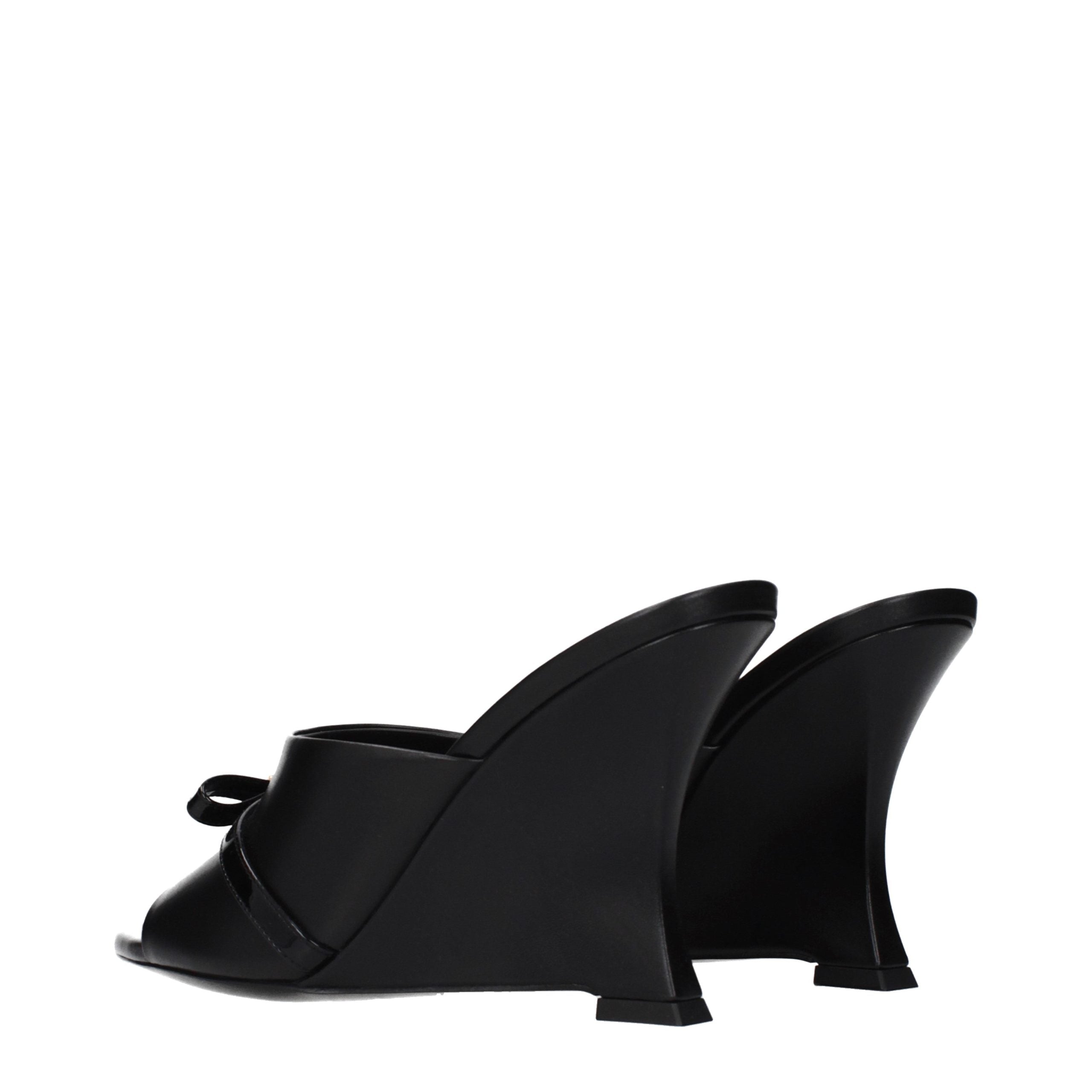 Versace Schwarze Keilsandalen aus Leder-4