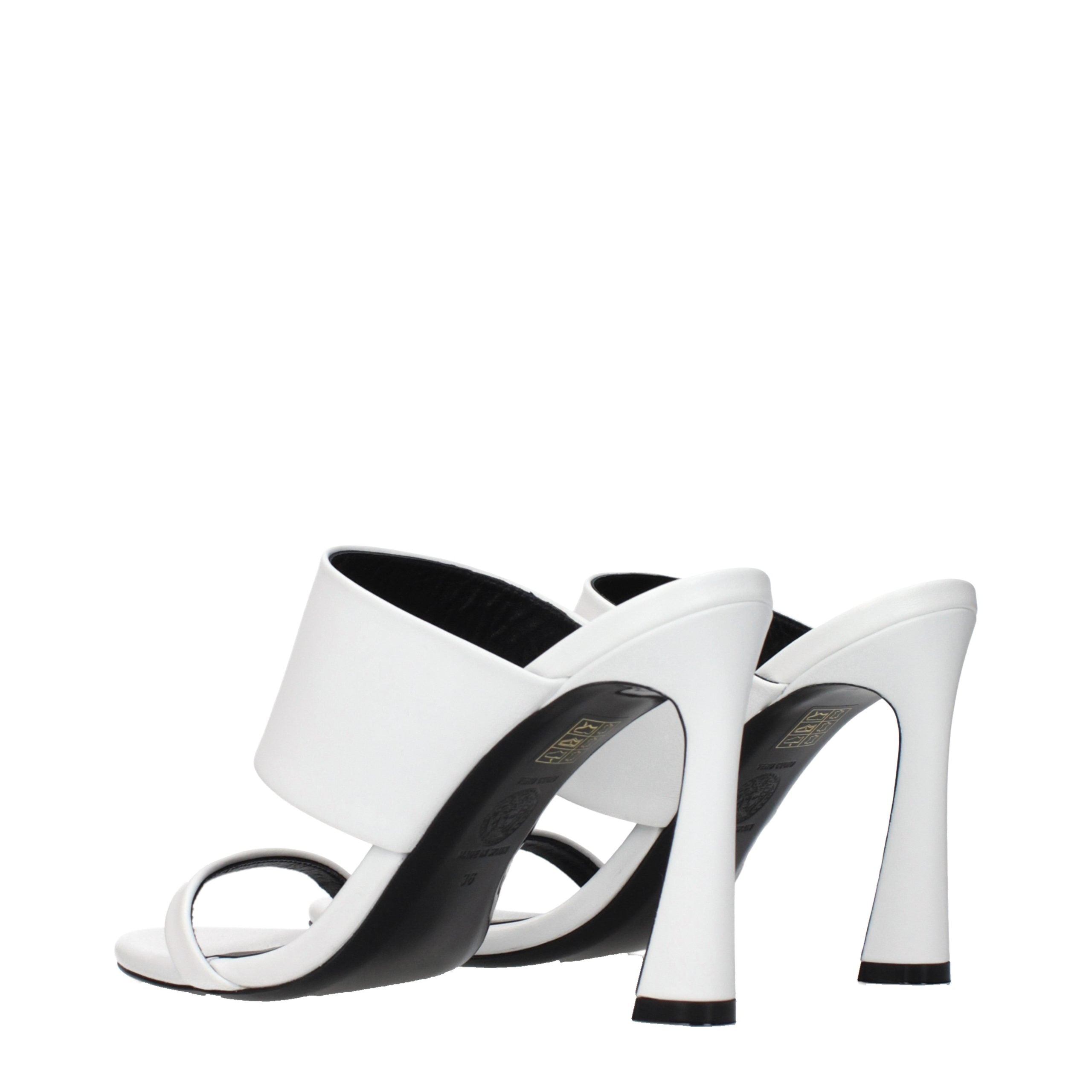 Versace Weiße Leder-Stiletto-Sandalen-4