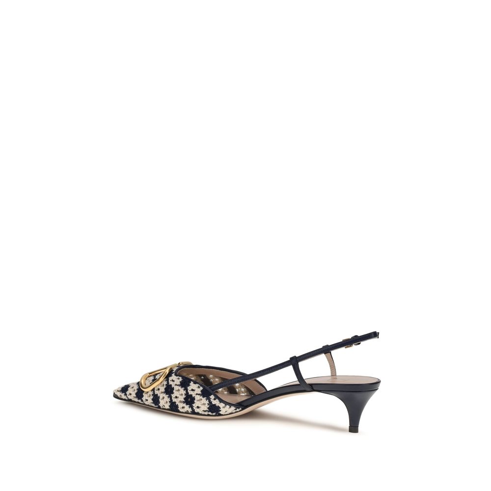 Valentino Garavani Mehrfarbige Ziegenleder-Pumps mit mittlerem Absatz-3
