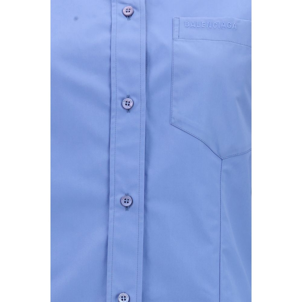 Balenciaga Blaues Baumwollhemd-3
