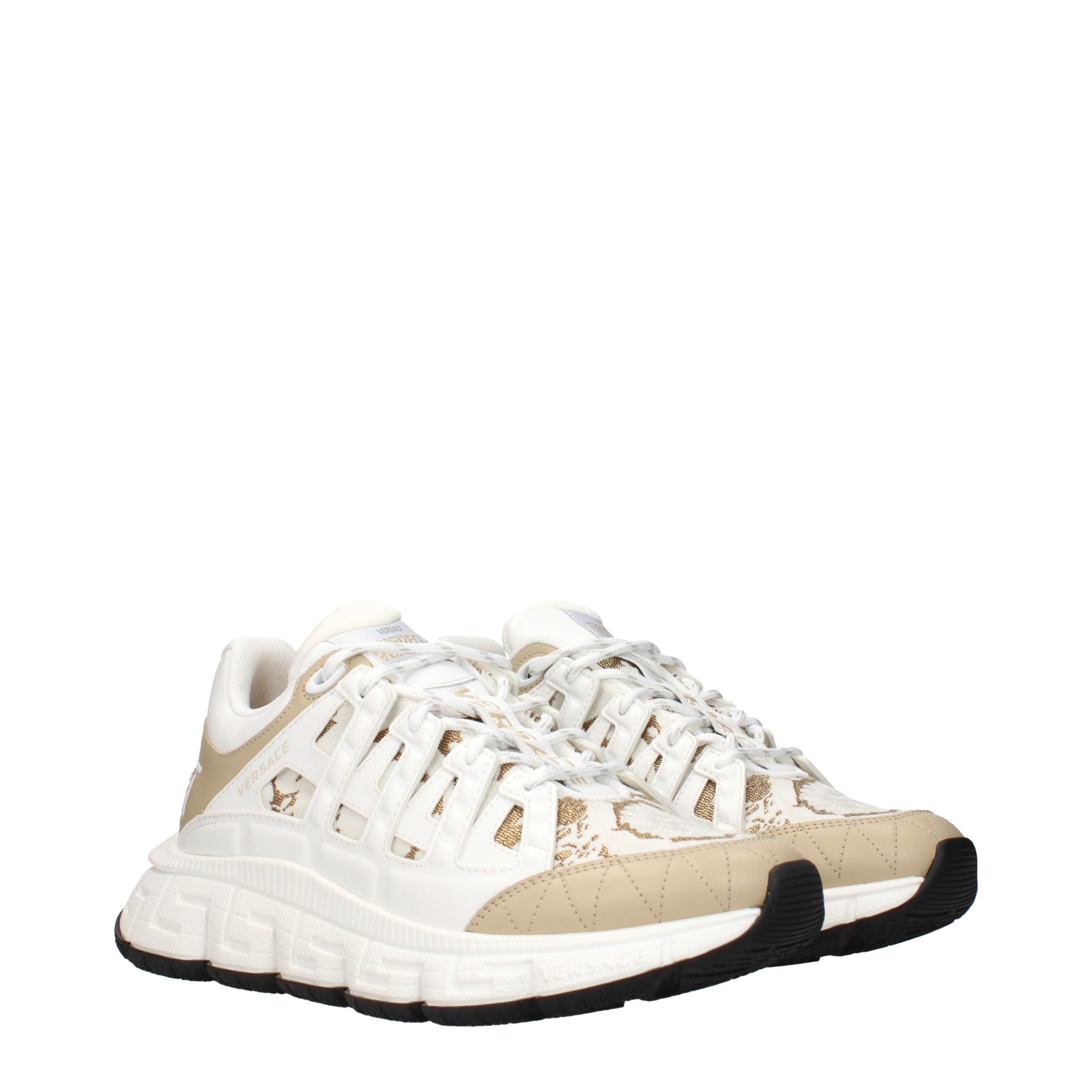 Versace White Athletic-Look Fabric Sneakers-2