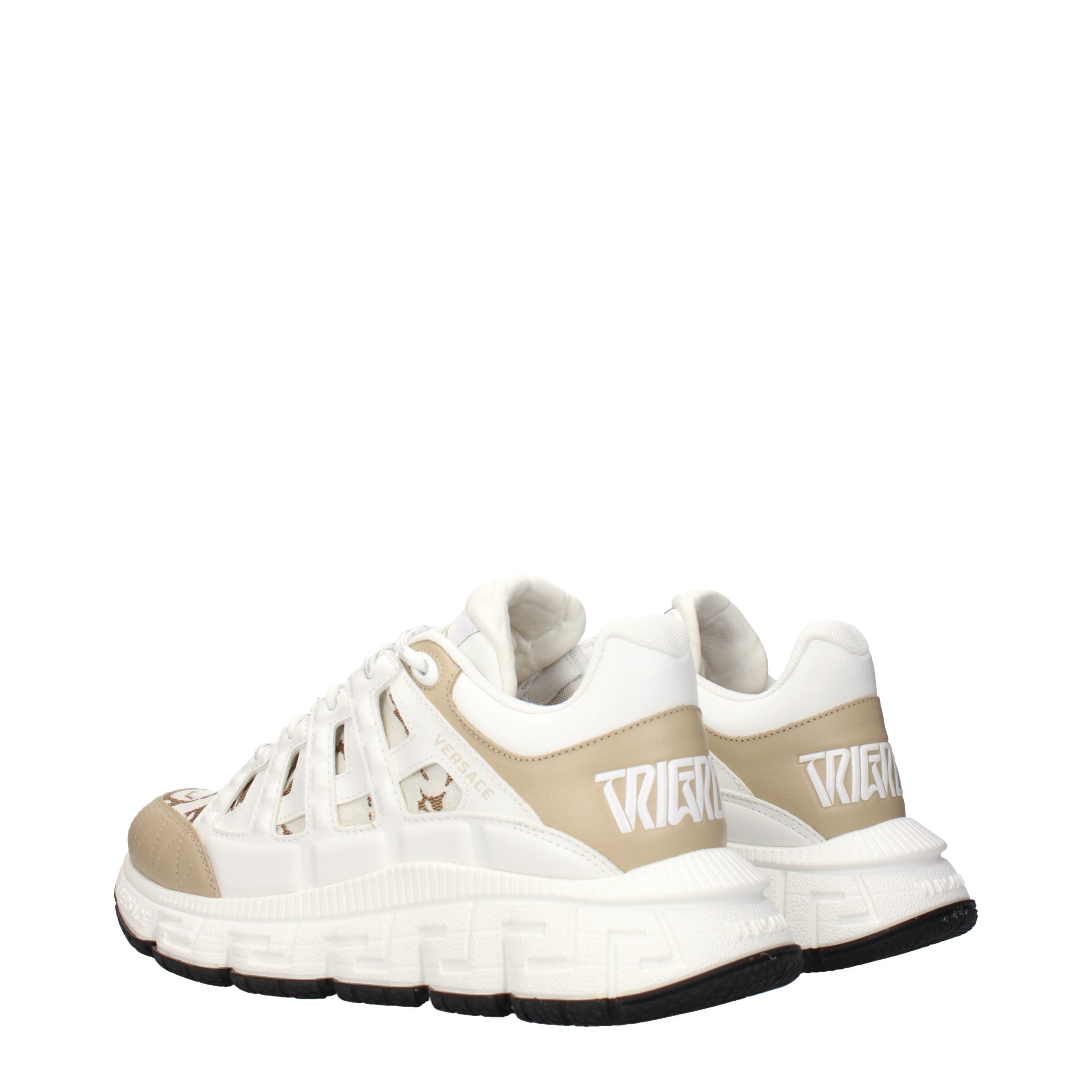 Versace White Athletic-Look Fabric Sneakers-4