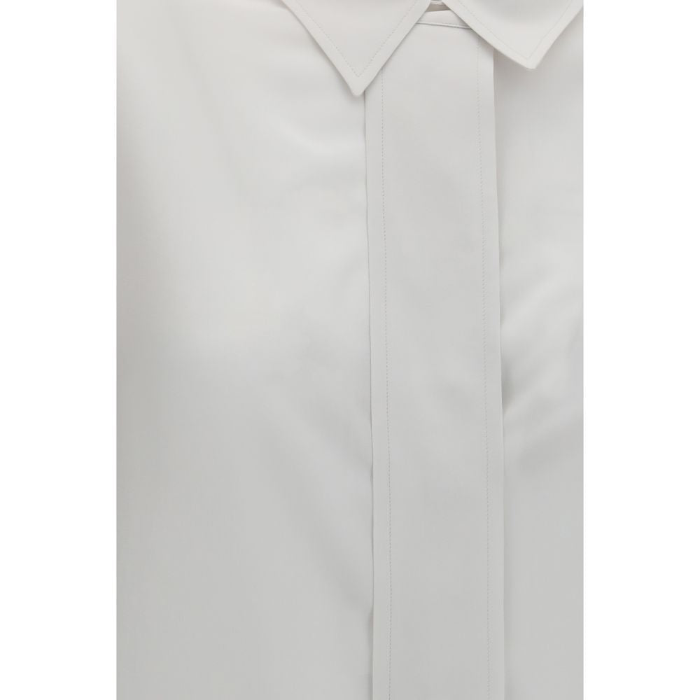 Calvin Klein Weißes Seidenhemd-3