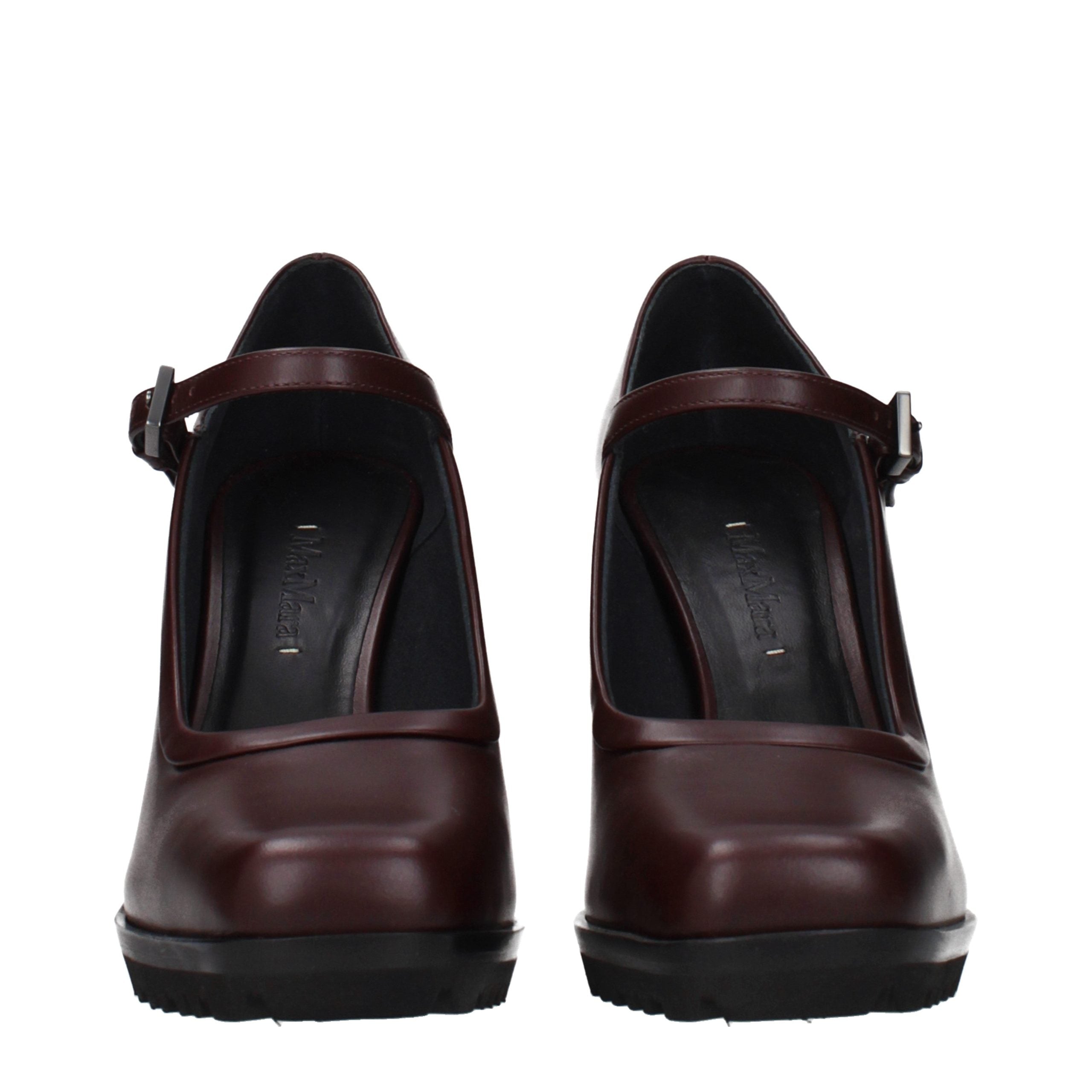 Max Mara Braune Leder Pumps mit hohem Absatz-3
