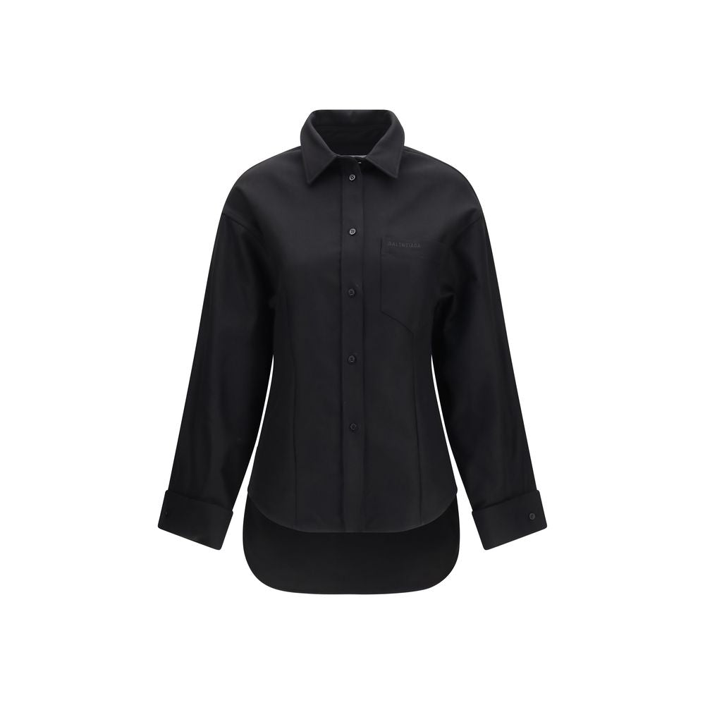 Balenciaga Schwarzes Baumwollhemd-1