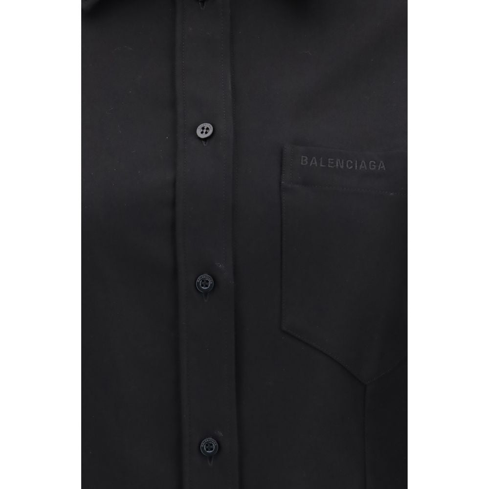 Balenciaga Schwarzes Baumwollhemd-3
