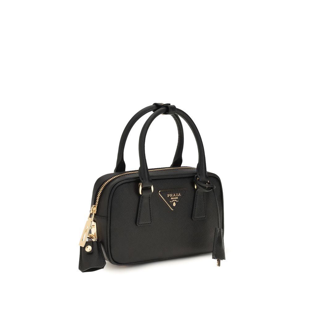 Prada Schwarze Kalbsleder Bos Taurus Handtasche-2