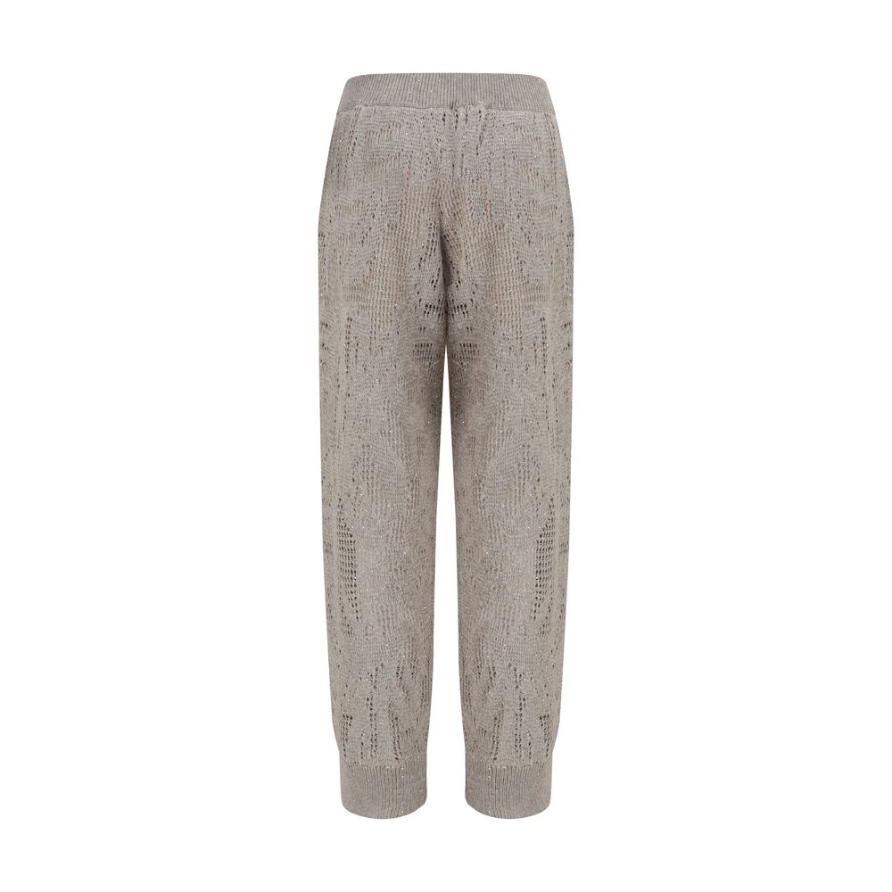 Brunello Cucinelli Beige Leinen Freizeithose-2