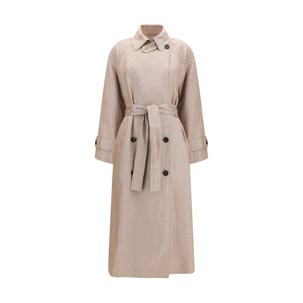 Brunello Cucinelli Mehrfarbiger Trenchcoat aus Leinen-1