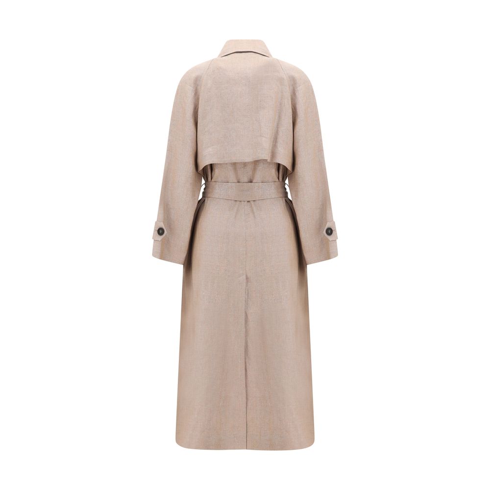 Brunello Cucinelli Mehrfarbiger Trenchcoat aus Leinen-2