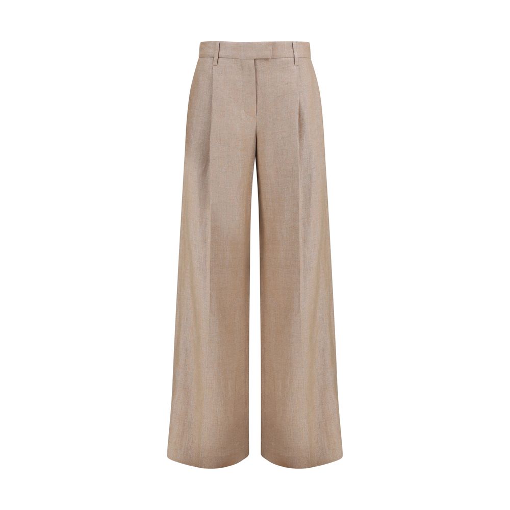Brunello Cucinelli Beige Leinen Freizeithose