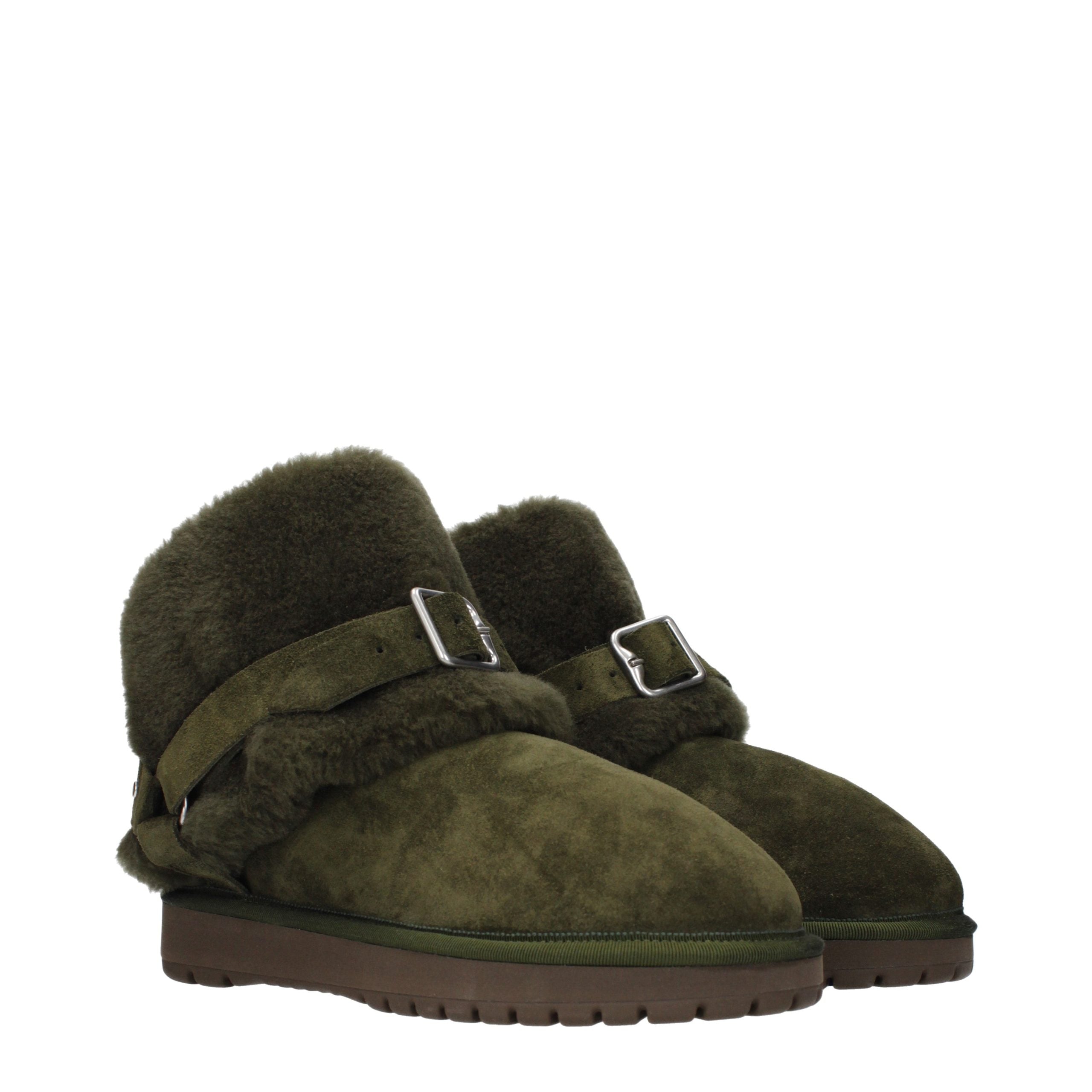 Burberry Grüne Leder-Ankle Boots-2