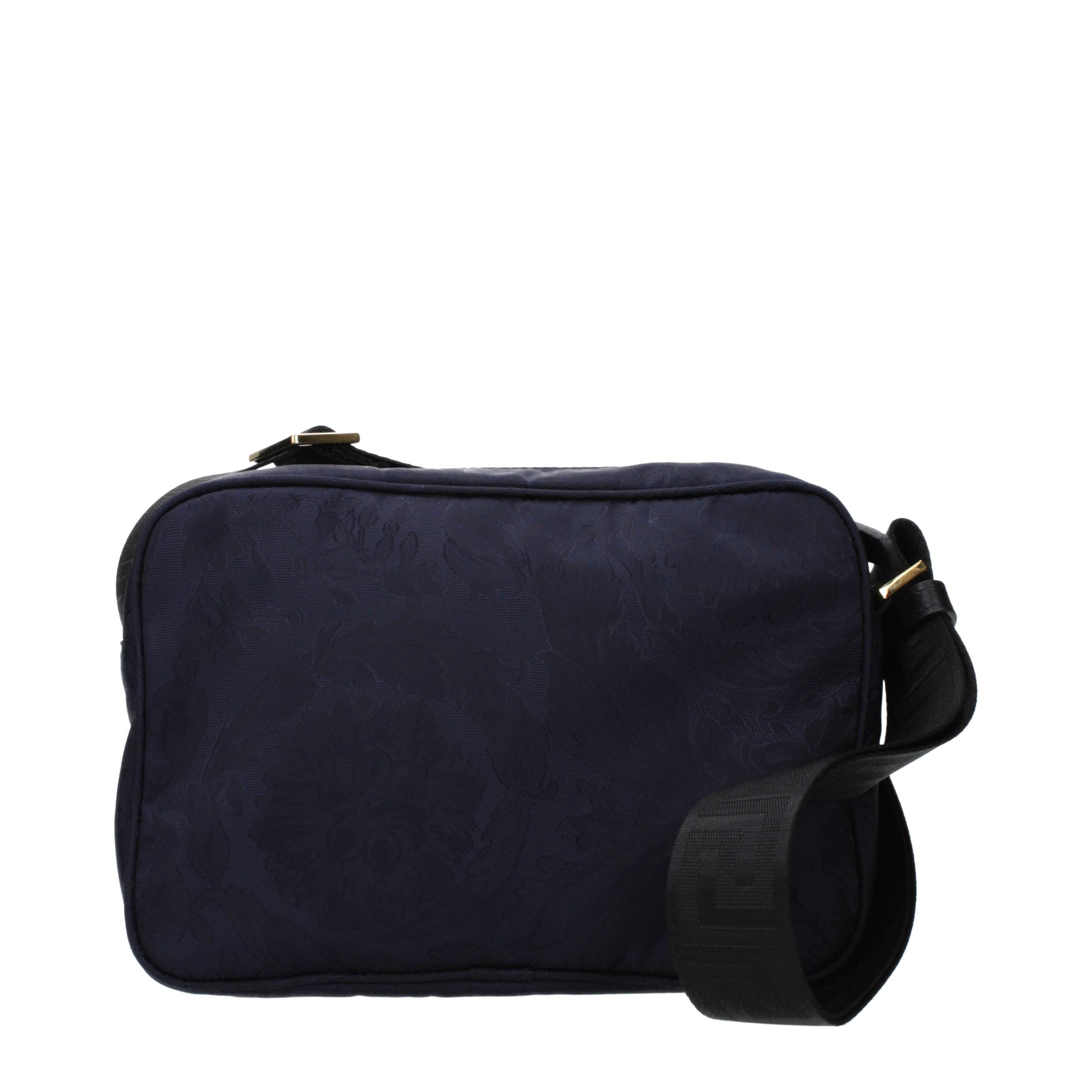 Versace Blaue Umhängetasche aus Stoff-3