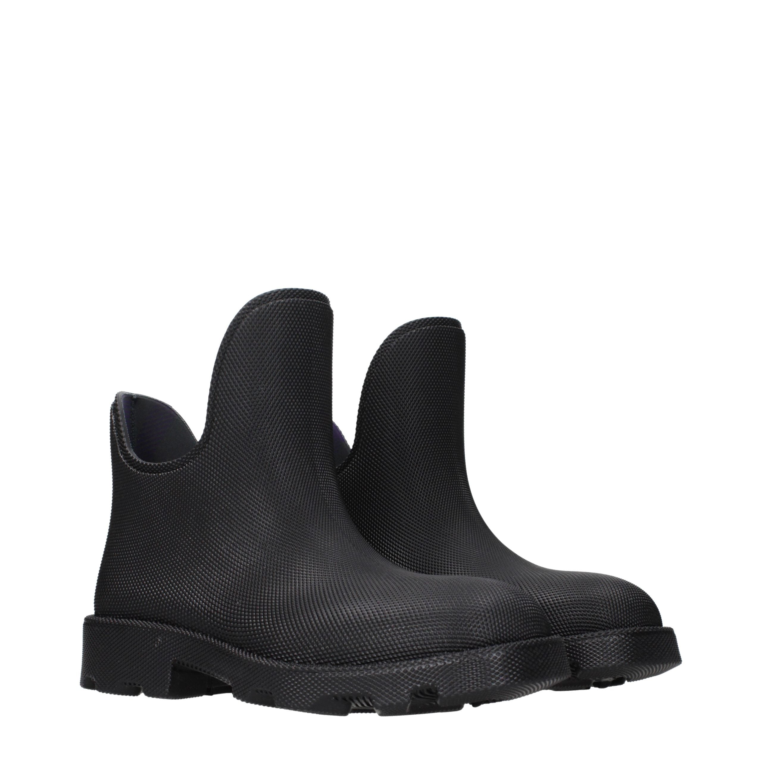 Burberry Schwarze Ankle Boots aus Baumwolle-2