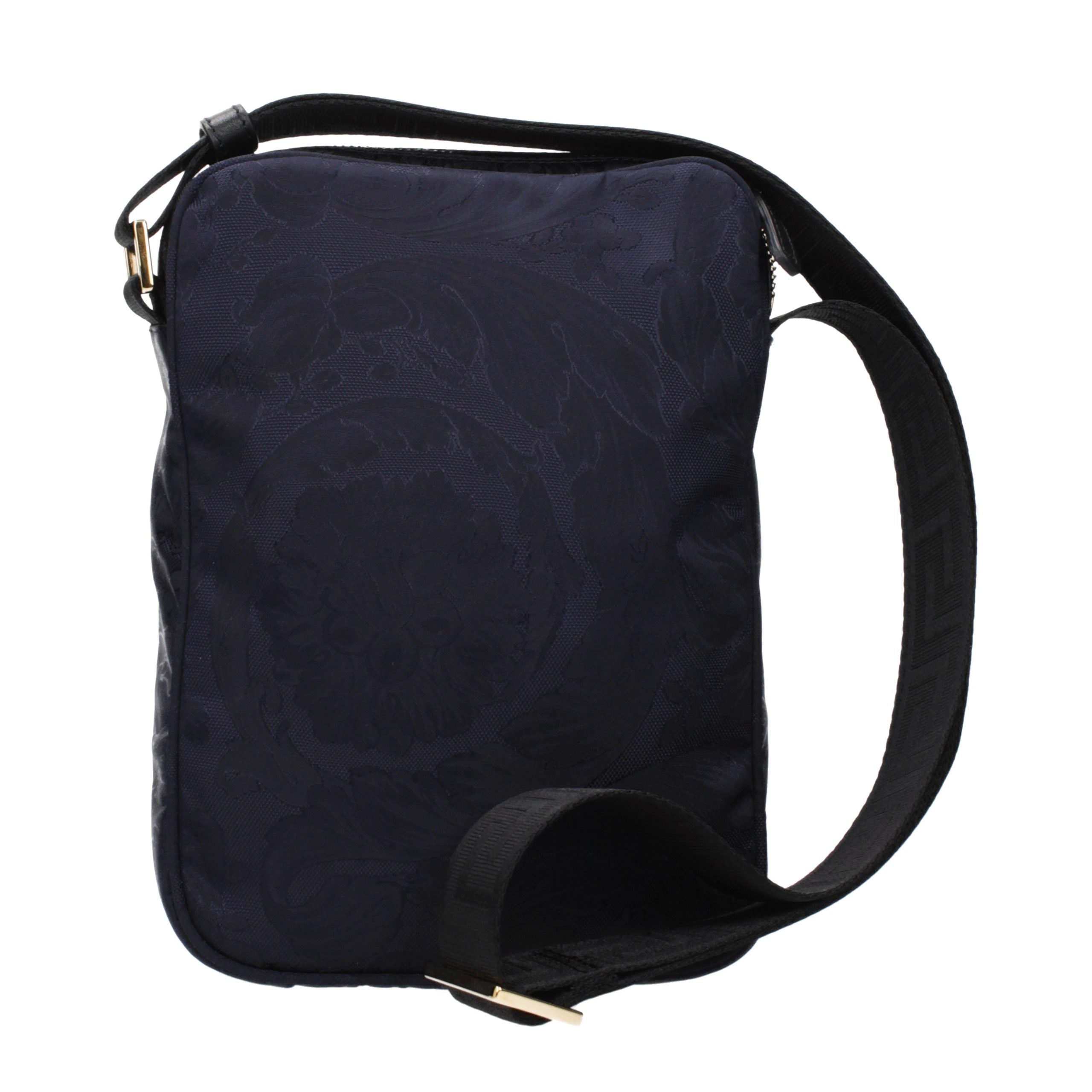 Versace Blaue Umhängetasche aus Stoff-3