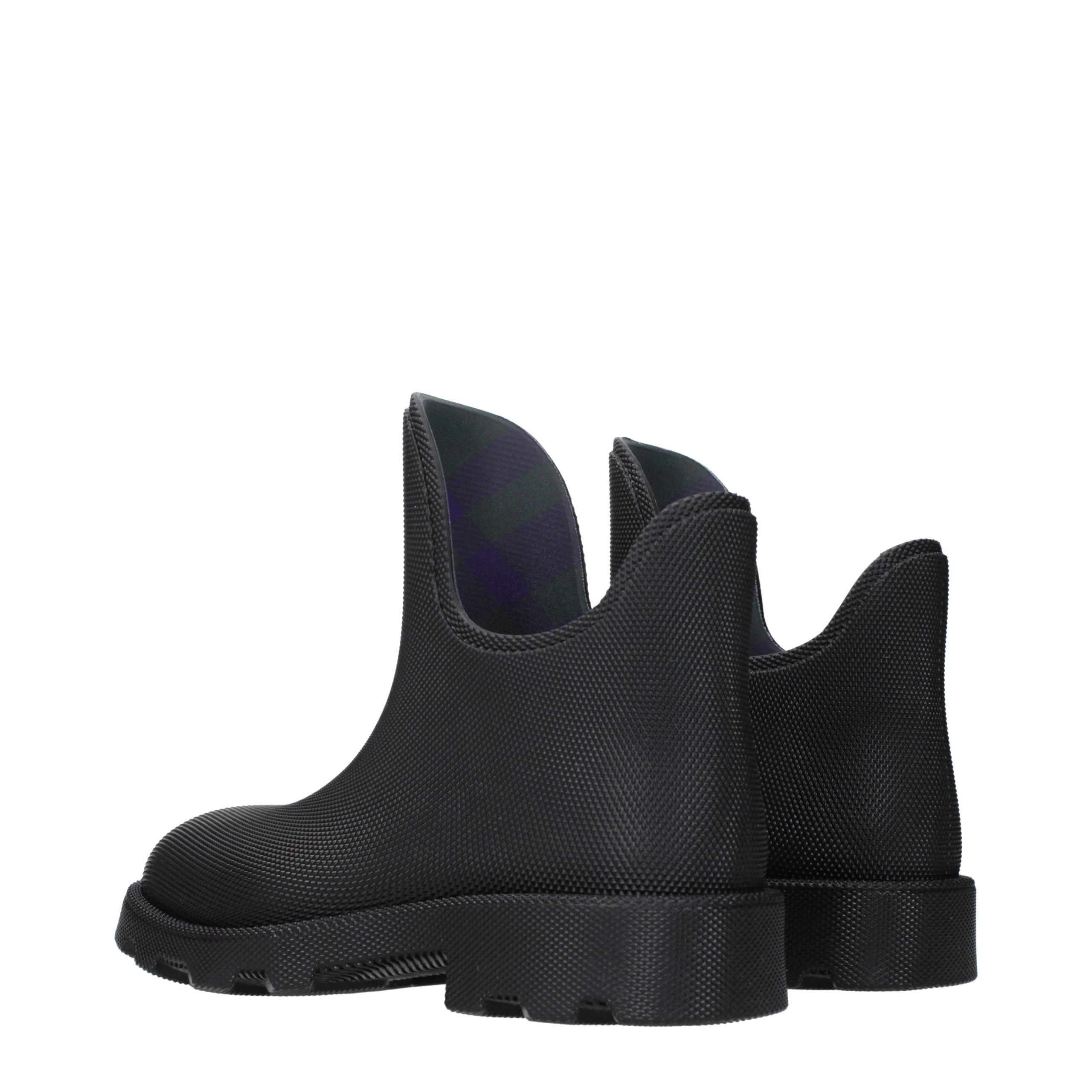 Burberry Schwarze Ankle Boots aus Baumwolle-4