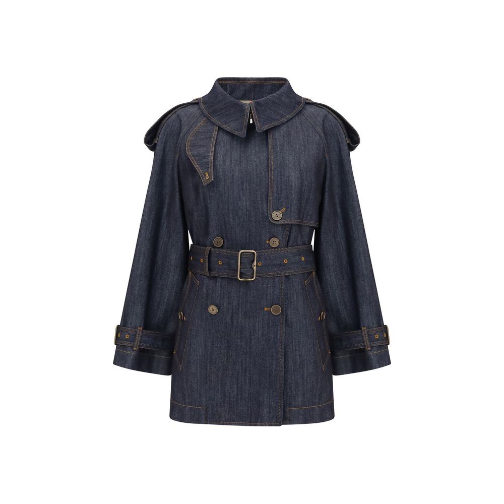 Burberry Blauer Baumwoll-Trenchcoat-1
