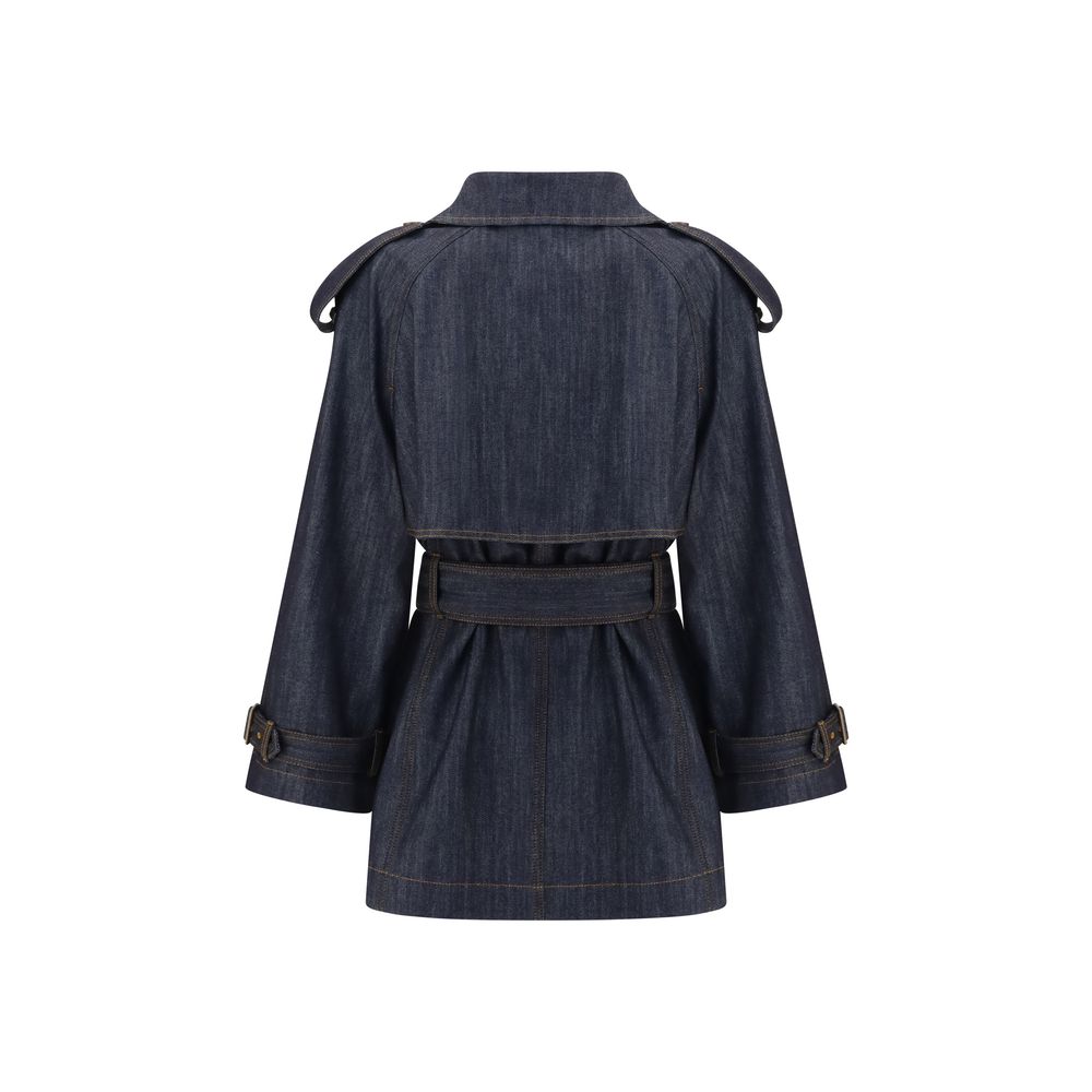 Burberry Blauer Baumwoll-Trenchcoat-2