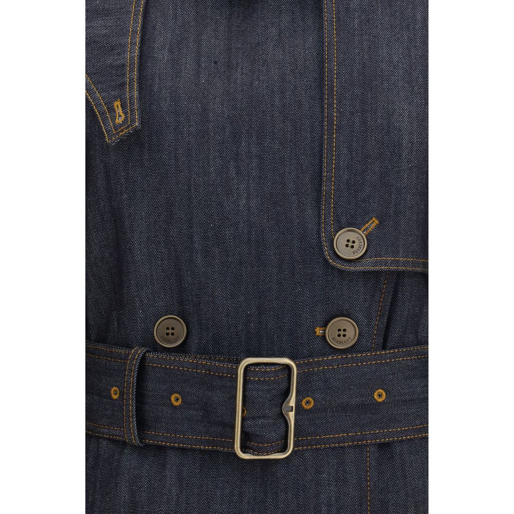 Burberry Blauer Baumwoll-Trenchcoat-3
