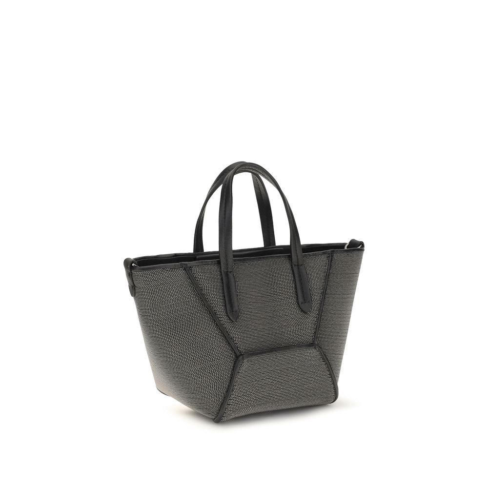Brunello Cucinelli Schwarze Bos Taurus Kalbsleder Schultertasche-2