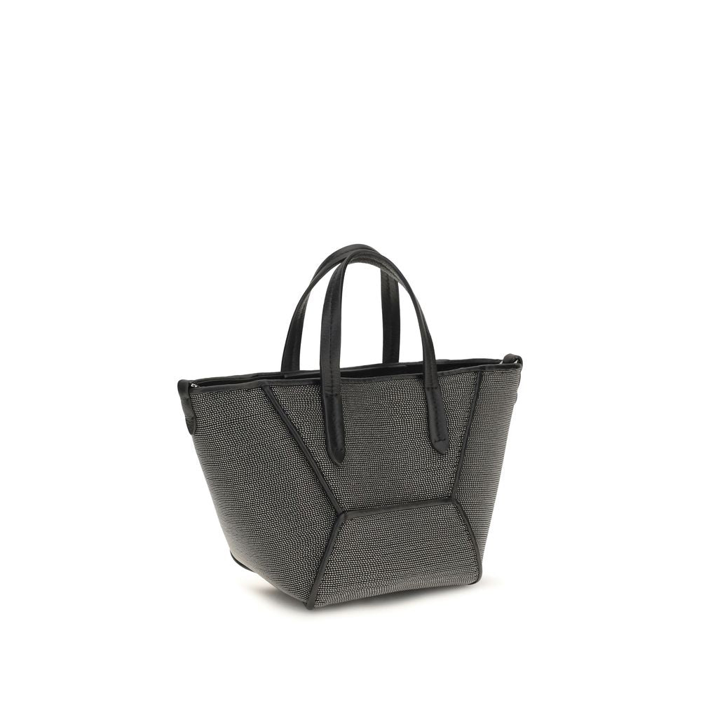 Brunello Cucinelli Schwarze Bos Taurus Kalbsleder Schultertasche-3