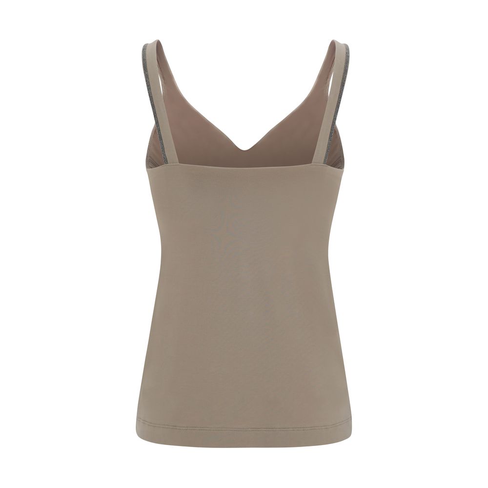 Brunello Cucinelli Beiges Baumwoll-T-Shirt-2