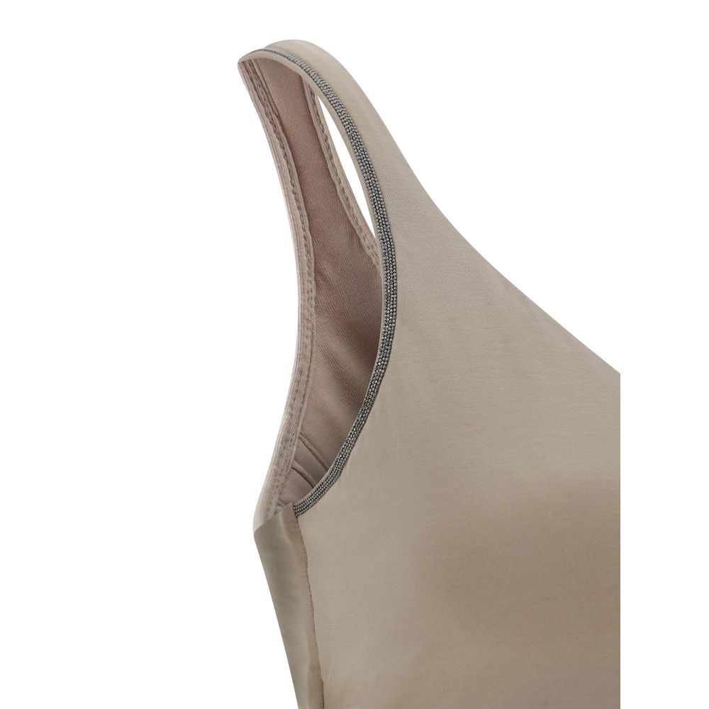 Brunello Cucinelli Beiges Baumwoll-T-Shirt-3