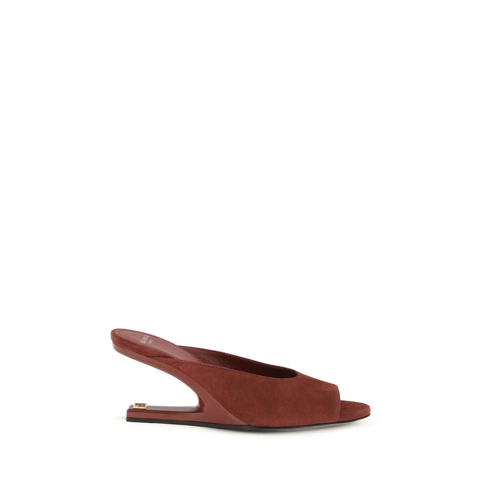 Balmain Mules in Burgundy Goatskin-1