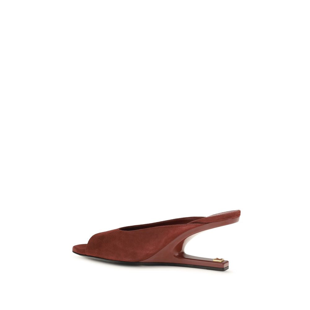 Balmain Mules in Burgundy Goatskin-3