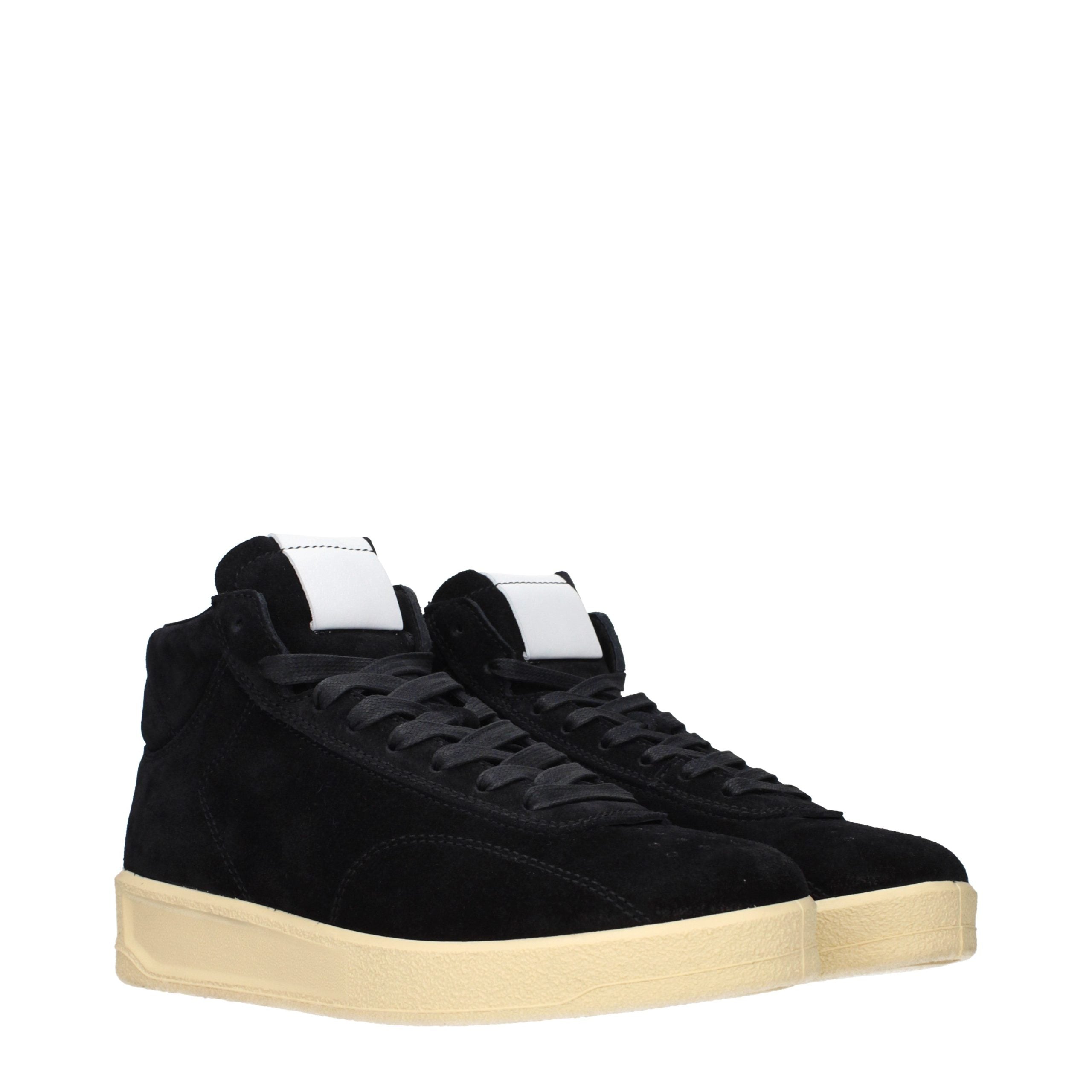 Jil Sander Schwarze Leder-High-Top-Sneaker-2
