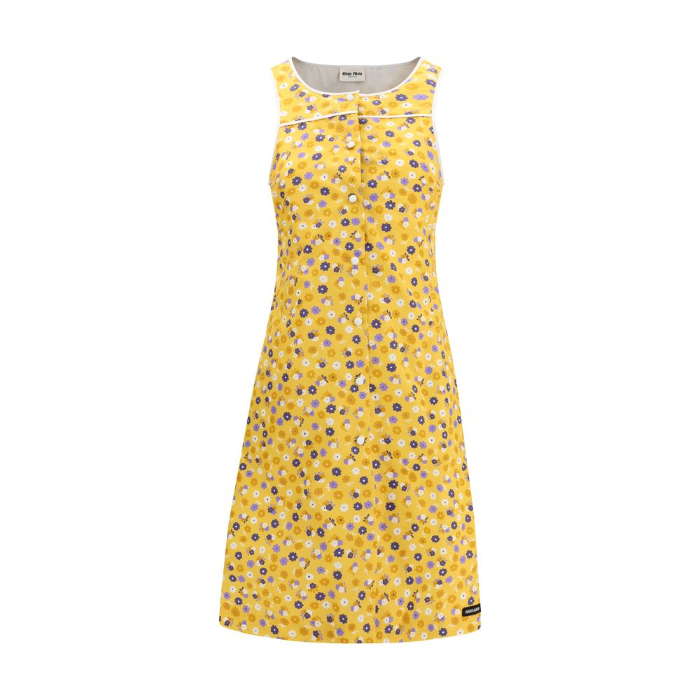 Miu Miu Zweifarbige Baumwoll-Freizeitkleid-1
