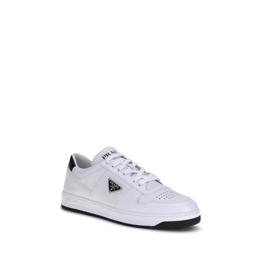 Prada Weiße Low-Top-Sneaker aus Kalbsleder Bos Taurus-2