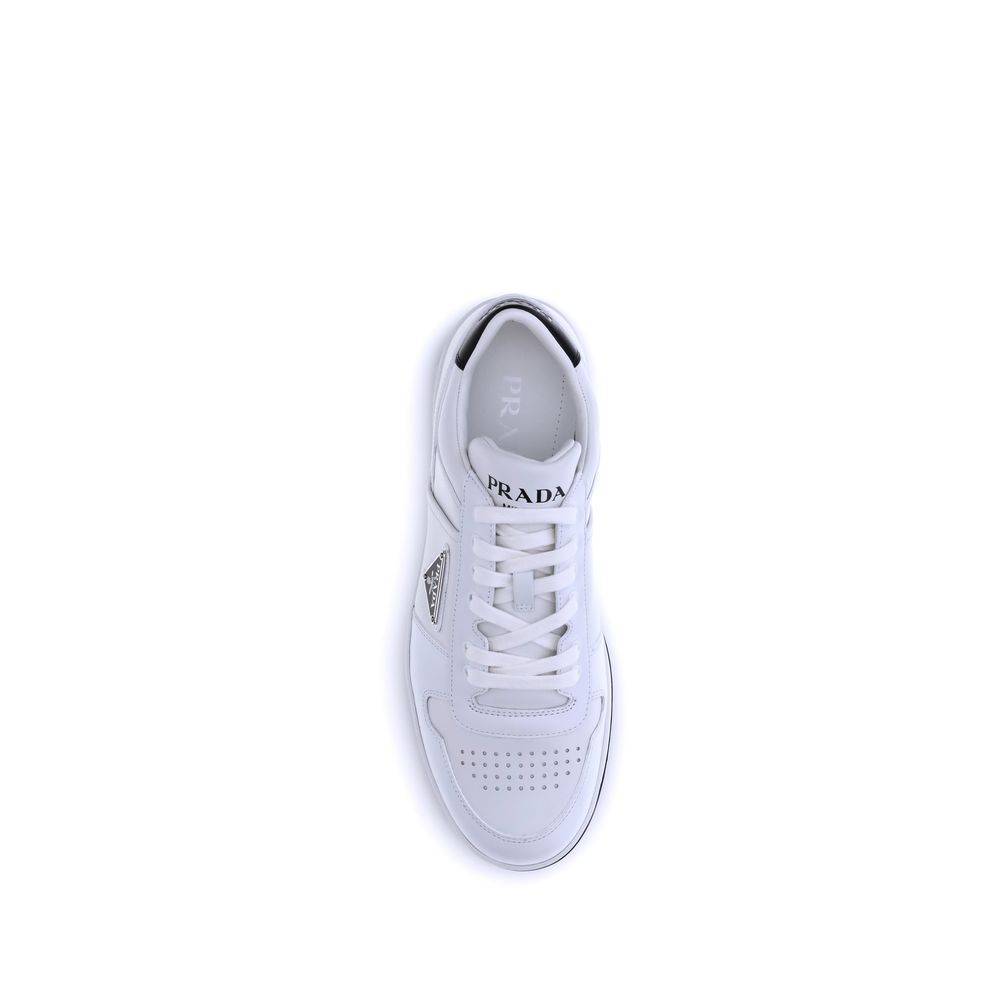Prada Weiße Low-Top-Sneaker aus Kalbsleder Bos Taurus-4