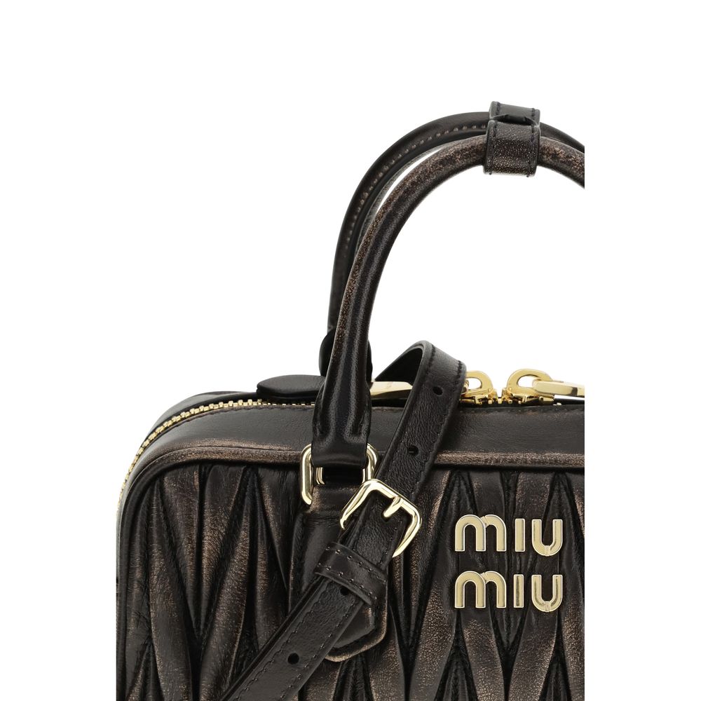 Miu Miu Schultertasche aus braunem Lammleder Ovis Aries Aries-4